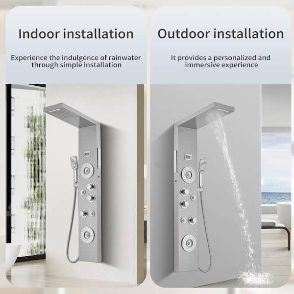 BWE 4-Jet Rainfall Shower Tower Shower Panel System with Rainfall
