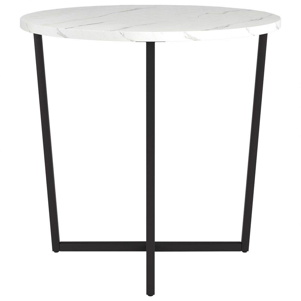 Meyer&Cross Pivetta 22 in. Blackened Bronze Round Side Table with Faux
