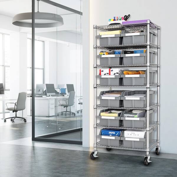 Seville Classics 7-Tier Commercial NSF Certified 12-Bin Rack