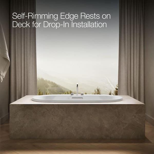KOHLER Underscore 66 in. x 36 in. Oval Whirlpool Bathtub with