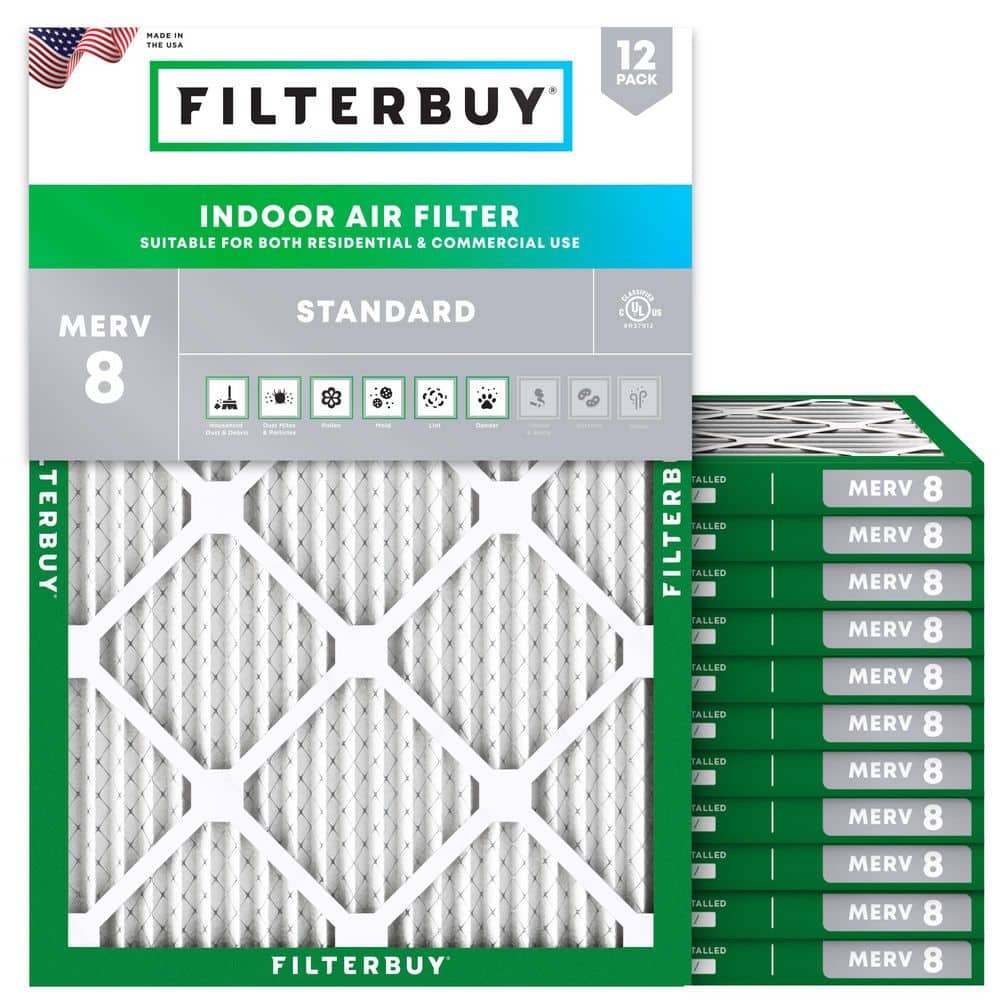 22 in. x 23.25 in. x 1 in. MERV 8 (FPR 5) Dust Defense Pleated HVAC AC Furnace Air Filters Replacement (12-Pack) price history on PriceWatchPro