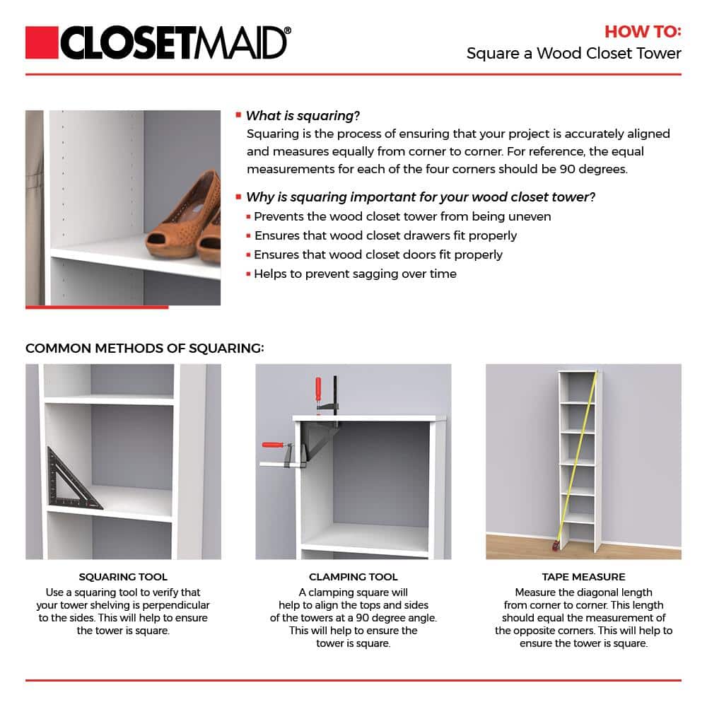 Pure White Adjustable Closet System with Drawers and Shelves