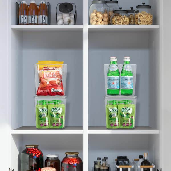 Clear Plastic Coffee Pods Organizer Set of 4, Small K Cup Storage Bins, Pods Holder, Kitchen and Pantry Organization