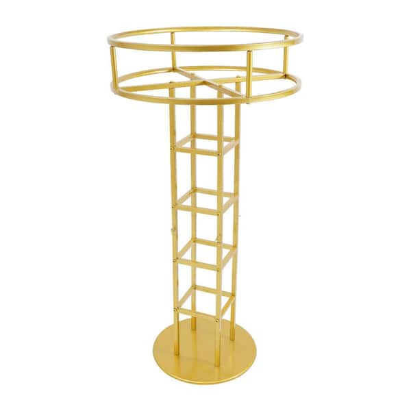 Gold 23 in. x 46 in. Metal Steel Round Decorative Stand Birthday Wedding Party Event Flower Decoration Stand
