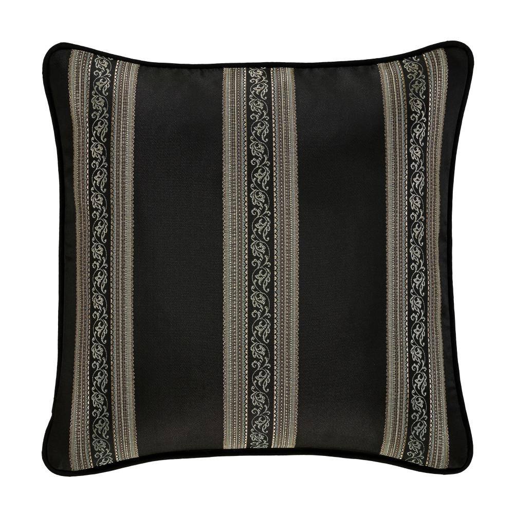Viccorino 20" Glacier Blue and Black Velvet Square Throw Pillow
