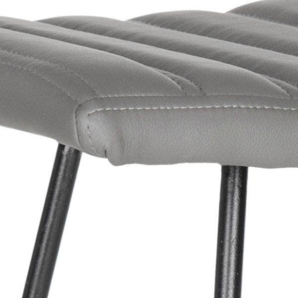 Gray PU Leather and Iron Backless Counter Stools, Set of 2