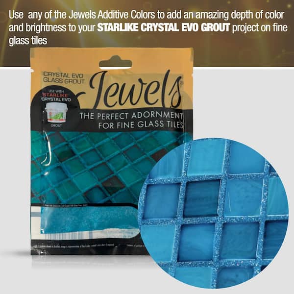 The Tile Doctor Crystal Glass Grout Jewels Amazonite 75 grams (1