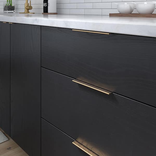 Lincoln Collection 7-9/16 in. (192 mm) Modern Satin Gold Cabinet Egde Pull