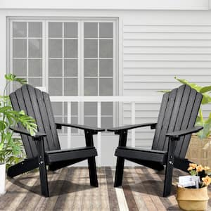 Aspen Classic Black Plastic Outdoor Recycled Adirondack Chair (2-Pack)