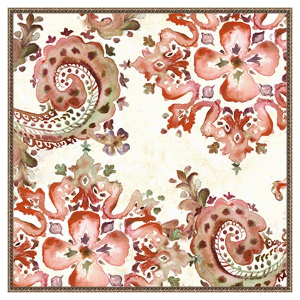 Artisan Medallion Pattern II 30"x30" Bronze Framed Canvas Wall Art