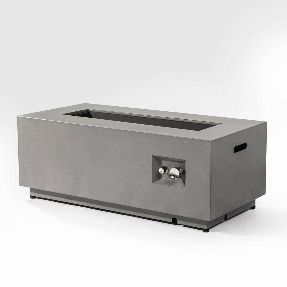 42 in. Gray Rectangle Steel Outdoor Fire Pit Table with Glass Wind Guard price history on PriceWatchPro