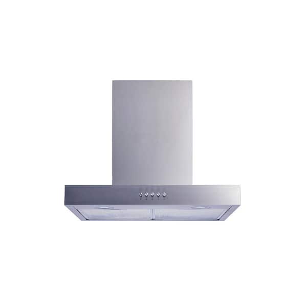 Winflo 36 in. Convertible Wall Mount Range Hood in Stainless Steel with Mesh Filters and Push Button Control