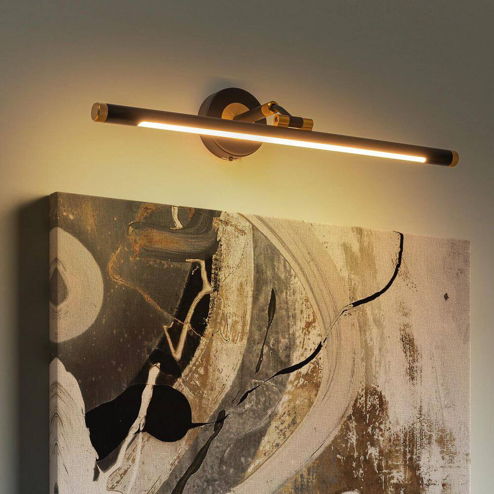 Linden 12W 23.62 in. Brass Integrated LED Picture Light with 3-Color Dimmable Function and 280° Adjustable Arm price history on PriceWatchPro