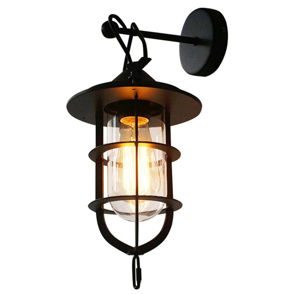 7.48 in. 1-Light Black European Indoor Wall Sconce with Clear Glass Shade price history on PriceWatchPro