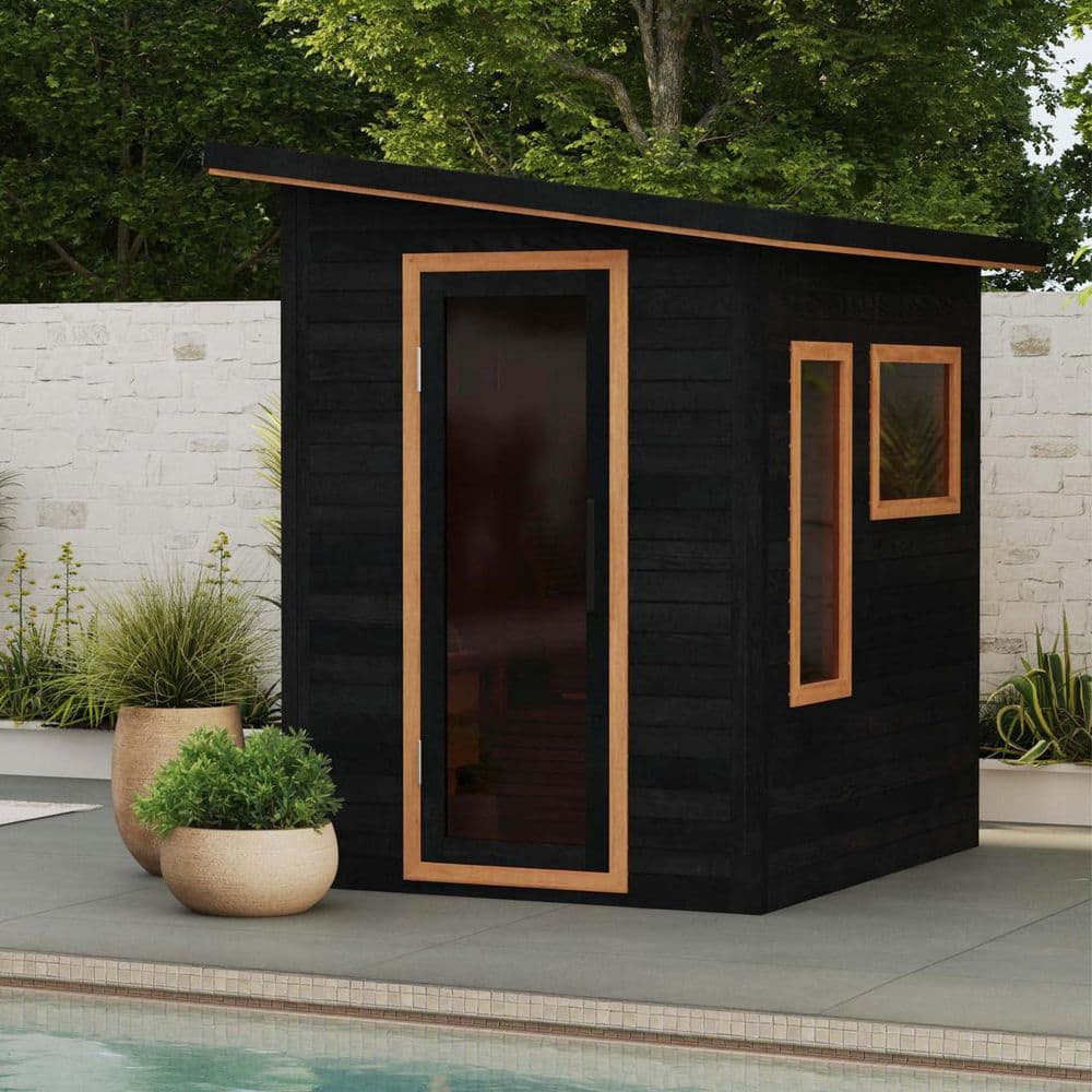 ALEKO Selenia 4-Person Outdoor Red Cedar Traditional Wet/Dry Sauna