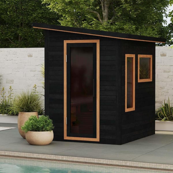 Selenia 4-Person Outdoor Red Cedar Traditional Wet/Dry Sauna with 4.5 kW UL Certified Electric Harvia Heater