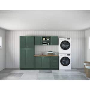 Richmond Aspen Green Plywood Shaker Stock Ready to Assemble Kitchen-Laundry Cabinet Kit 24 in. x 84 in. x 97 in.