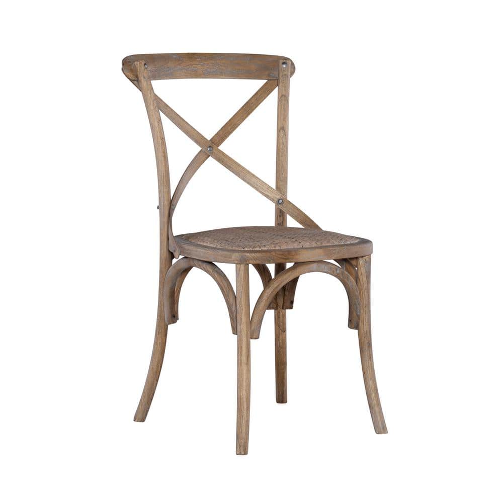 Set of 2 Gray Wood Armless Side Chairs