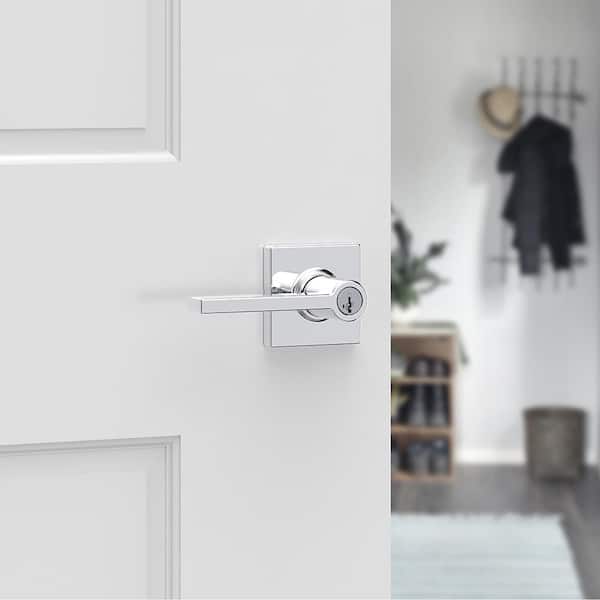 Casey Polished Chrome Keyed Entry Door Handle Featuring SmartKey Technology and Microban