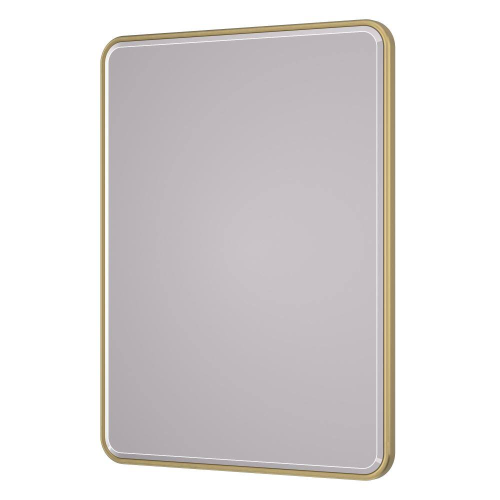 24 in. x 32 in. Rectangle Brushed Gold Beveled Edge Vanity Mirror Bathroom Mirror, Anti-Rust Metal Frame Wall Mirror price history on PriceWatchPro