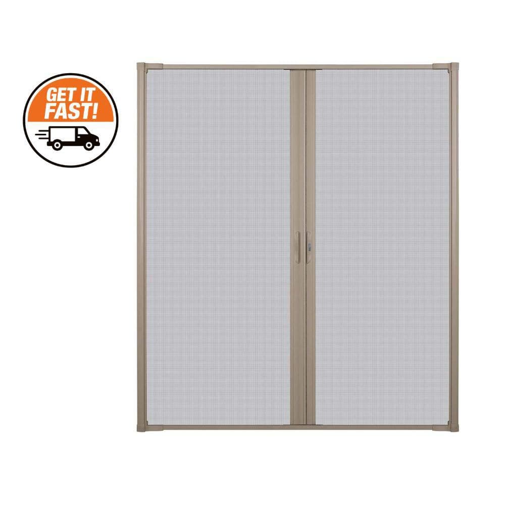 Andersen 72 in. x 84 in. LuminAire Sandtone for Double Entry Door 68 in.-72 in. Universal Handed Aluminum Retractable Screen Door