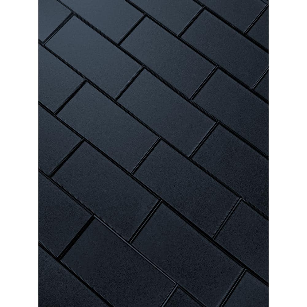 Dark Gray Glossy 3x6 Glass Subway Wall Tile