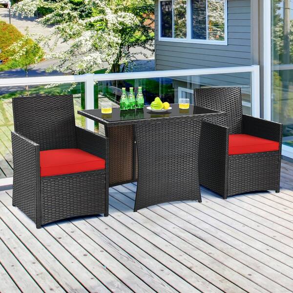 3 piece woven bistro set kmart