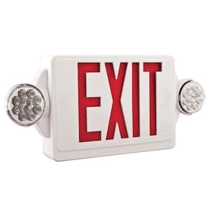 Contractor Select LHQM 120-Volt/277-Volt Integrated LED White Exit Emergency Combo High Output with 9.6-Volt Battery