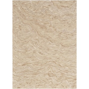 Graceful Taupe 4 ft. x 6 ft. Abstract Contemporary Area Rug