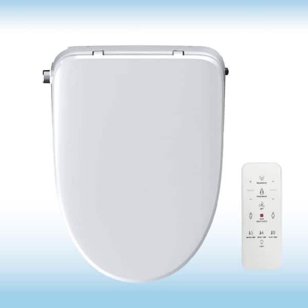 WOODBRIDGE Electric Bidet Seat for Elongated Toilet with Remote Control in White