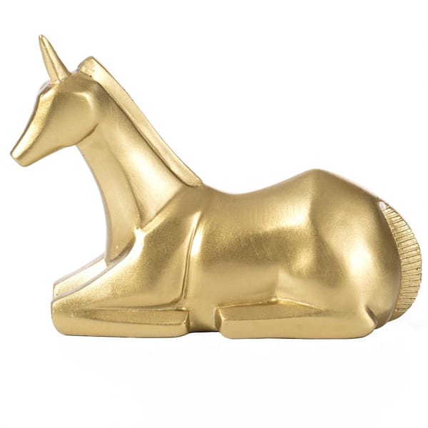 FABULAXE Gold Decorative Modern Geometric Unicorn Sculpture