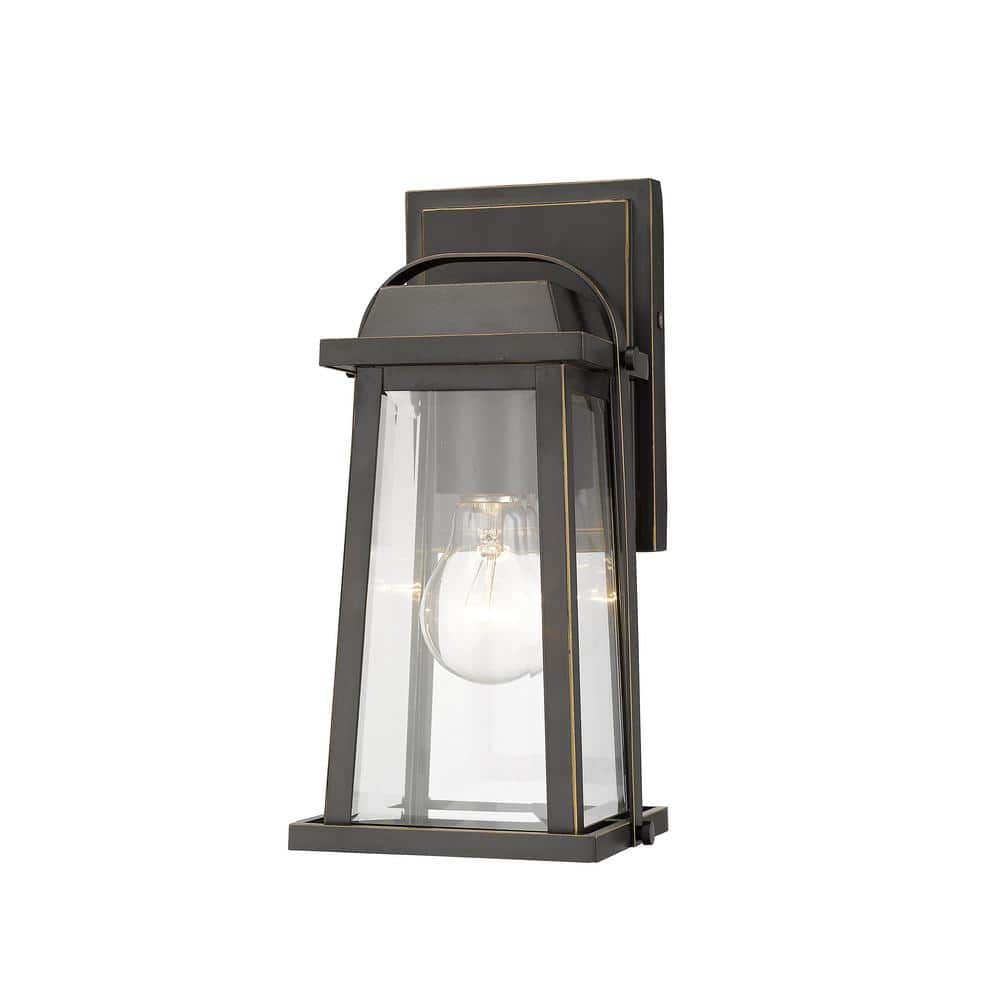 Millworks Oil Rubbed Bronze Outdoor Hardwired Lantern Wall Sconce with No B