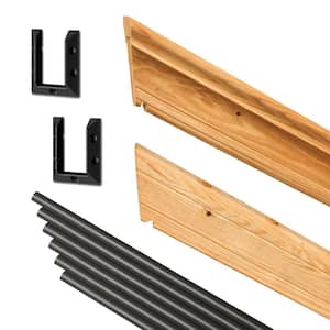 Western Red Cedar Stair 6 ft. Railing Kit with Black Aluminum Balusters