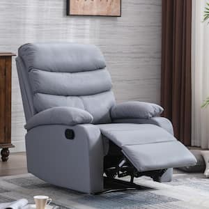 Everglade 30.2 in. W Technical Leather Upholstered 3 Position Manual Standard Recliner in Light Gray