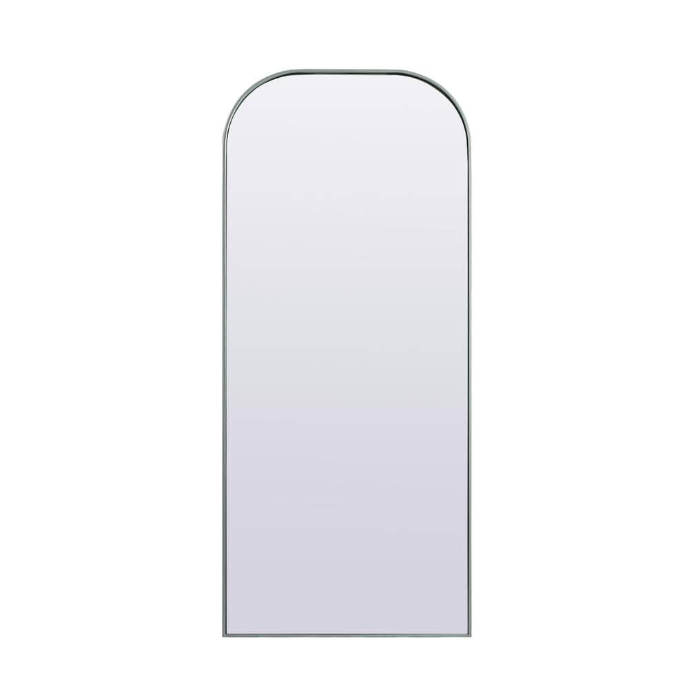 Simply Living 32 in. W x 76 in. H Arch Metal Framed Silver Full Length Mirr