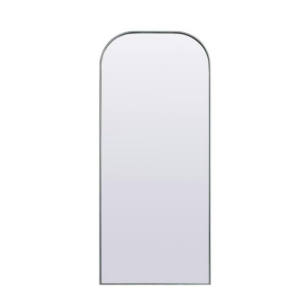 Unbranded Simply Living 32 in. W x 76 in. H Arch Metal Framed Silver Full Length Mirror