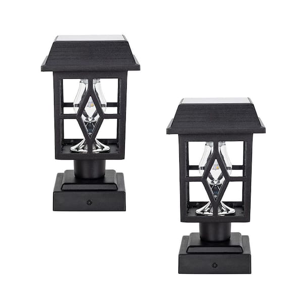 GAMA SONIC Luna II Black Outdoor Integrated LED Warm White