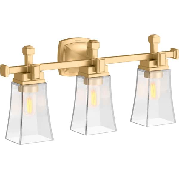 KOHLER Riff 3-Light Brushed Moderne Brass Wall Sconce