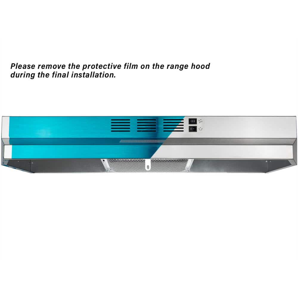 30-Inch White Convertible Stainless Steel Under Cabinet Range Hood