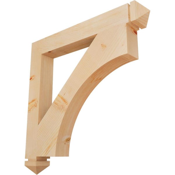Ekena Millwork 3.5 in. x 32 in. x 32 in. Douglas Fir Westlake Arts and Crafts Smooth Bracket