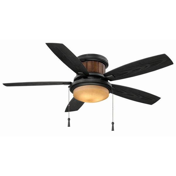 Hampton Bay Roanoke 48 in. Indoor/Outdoor Iron Ceiling Fan with Light Kit