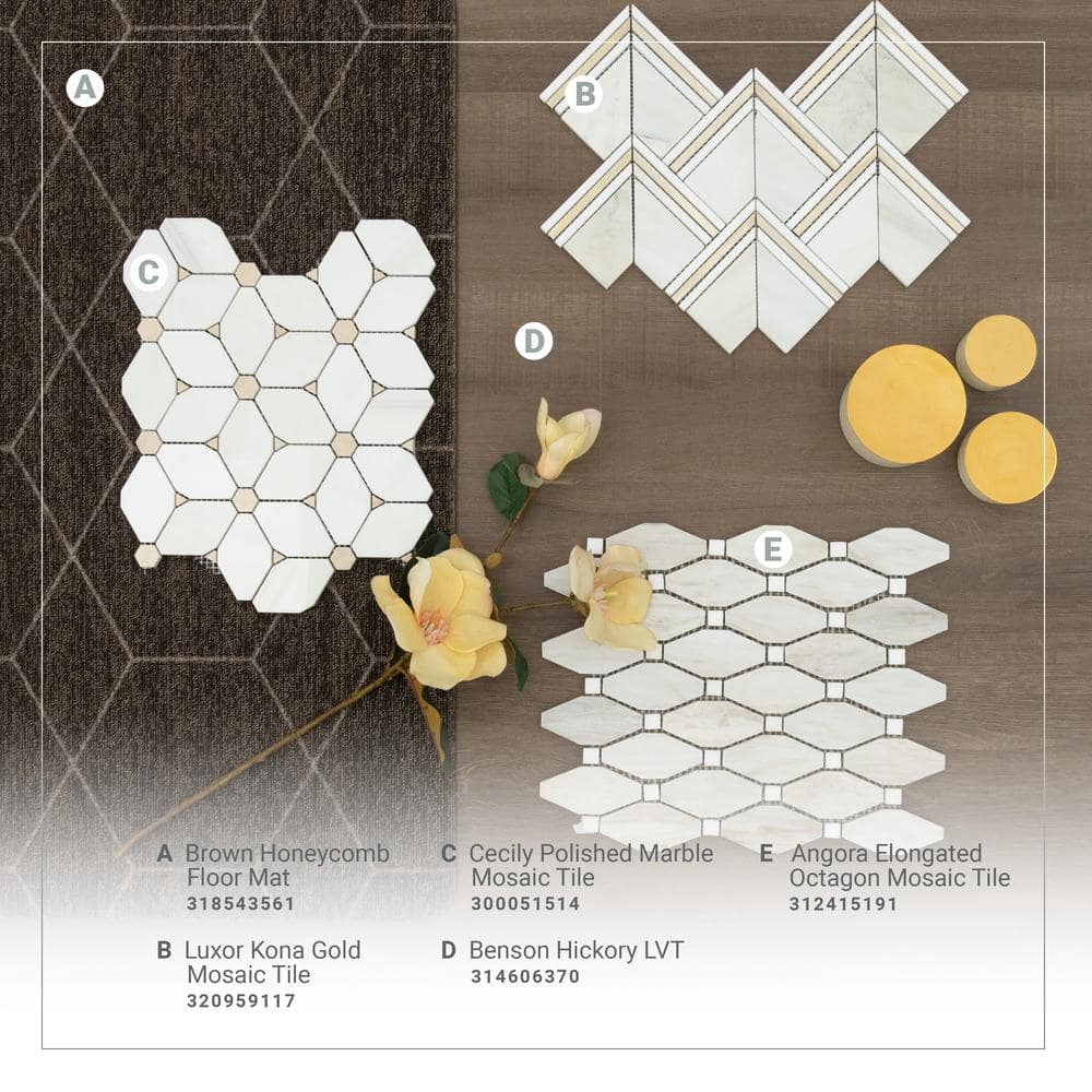 MSI Cecily Mosaic Project Sample Kit 4 in. x 4 in. Mixed Marble Floor