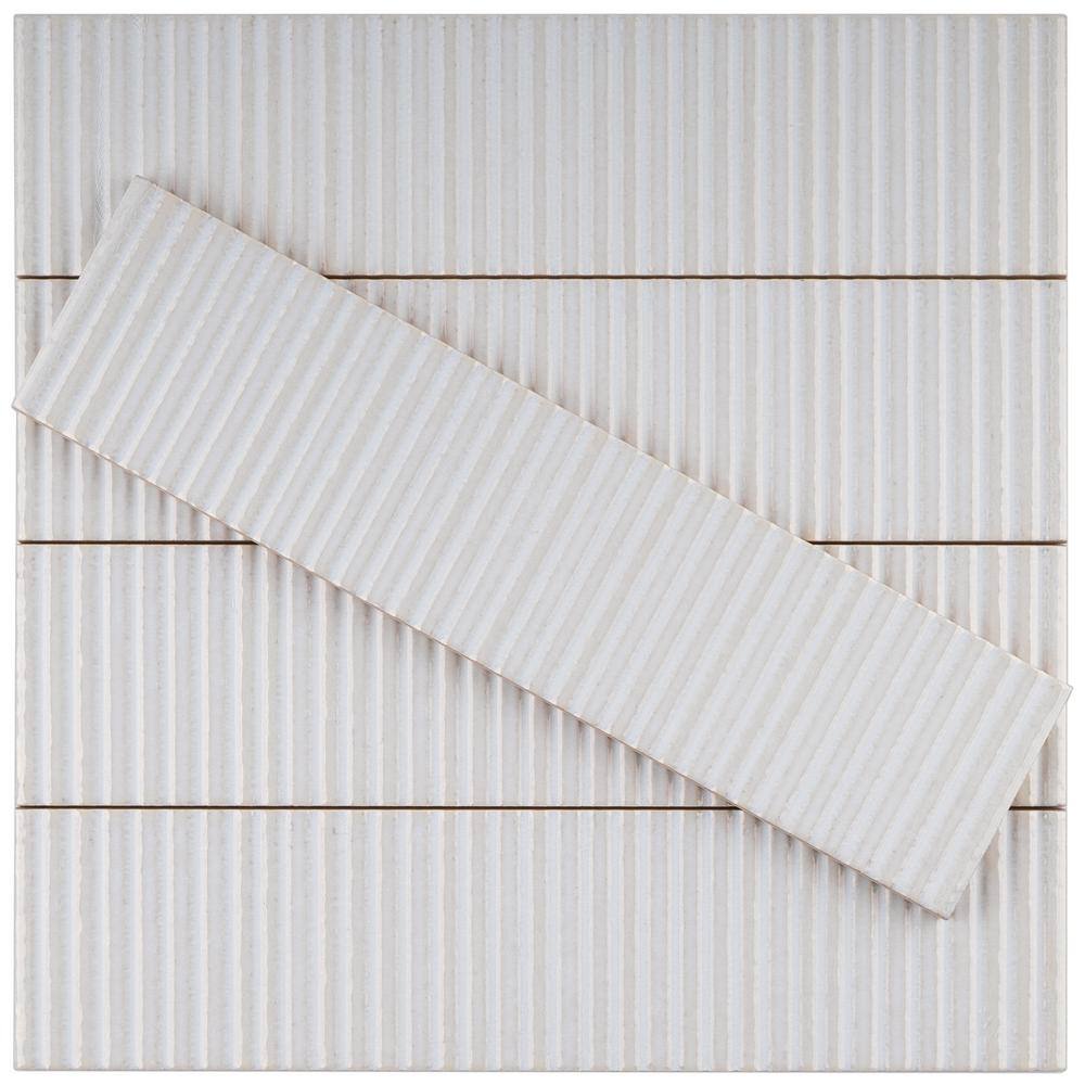 Soldeu White Glossy Ceramic Subway Wall Tile