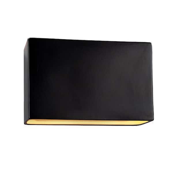 Justice Design Ambiance 2-Light Carbon Matte Black Outdoor Ceramic Wall Sconce