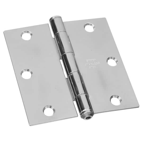 Stanley-National Hardware 3-1/2 in. x 3-1/2 in. Stainless Steel Square Corner Residential Hinge