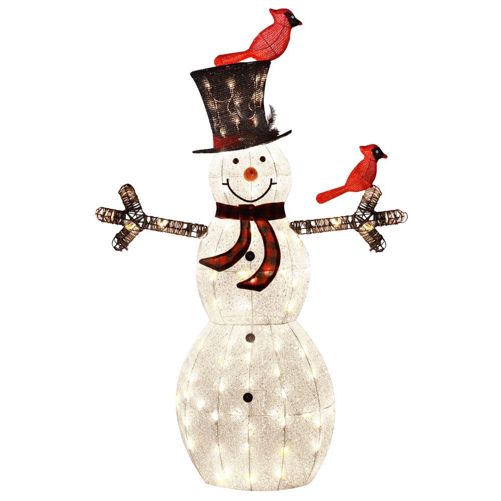 VEIKOUS 5 ft. Outdoor Lighted Snowman Christmas Yard Decorations with ...