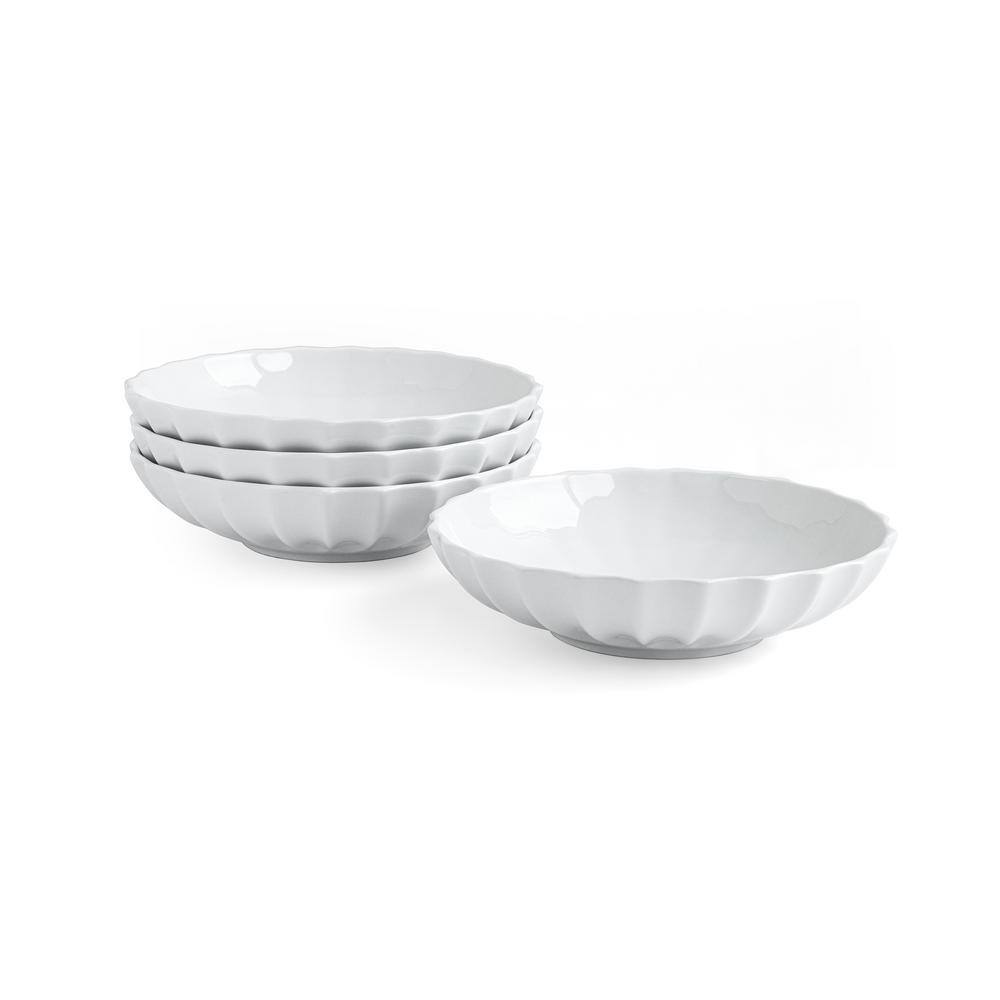 Over and Back 31 fl. oz. White Porcelain Bowl (Set of 4) 928682 The