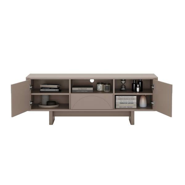 Manhattan Comfort Ella Modern Mocha TV Stand Fits TV's up to 55 in