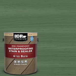 1 gal. #ST-126 Woodland Green Semi-Transparent Waterproofing Exterior Wood Stain and Sealer