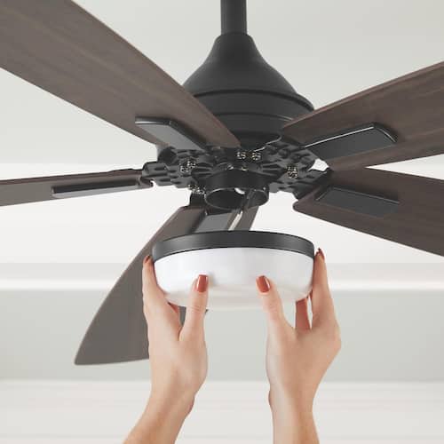 Beckford 52 in. Indoor Matte Black Ceiling Fan with Adjustable White Integrated LED with Remote Control Included Ceiling Fans With Lights